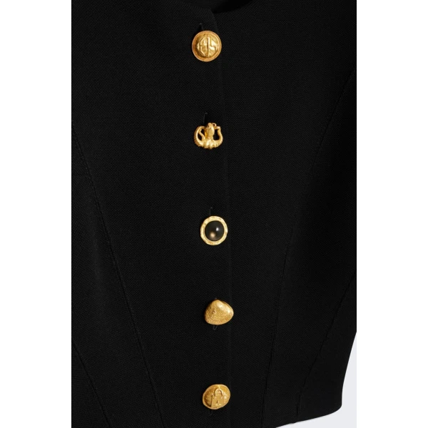 Schiaparelli Broad Shoulder Cardigan Knitwear in Schiaparelli Authentic Luxury Fashion at Coveti