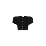 Schiaparelli Broad Shoulder Cardigan Knitwear in Schiaparelli Authentic Luxury Fashion at Coveti