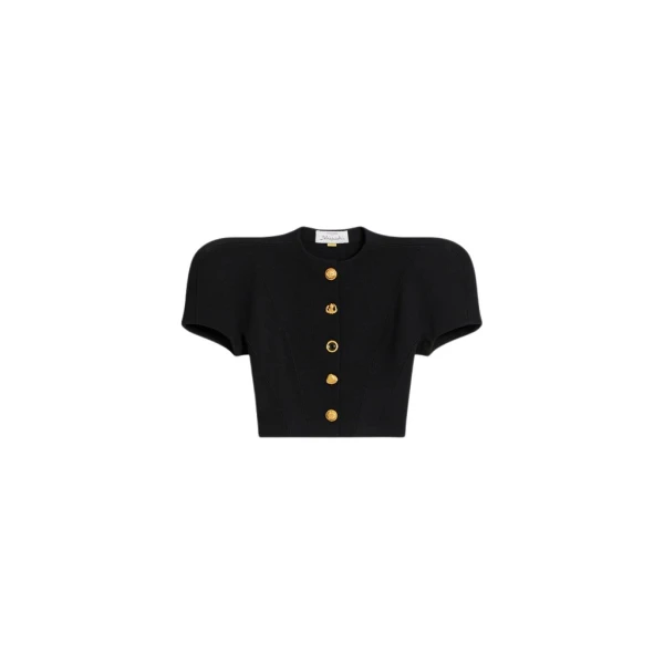 Schiaparelli Broad Shoulder Cardigan Knitwear in Schiaparelli Authentic Luxury Fashion at Coveti