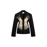 Schiaparelli Broad Shoulders Corset Embroidered Jacket Jackets in Schiaparelli Authentic Luxury Fashion at Coveti