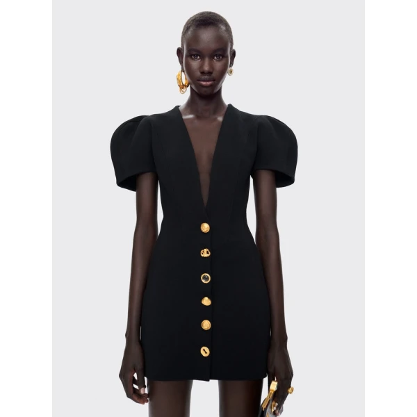 Schiaparelli Broad Shoulders Dress Dresses in Schiaparelli Authentic Luxury Fashion at Coveti