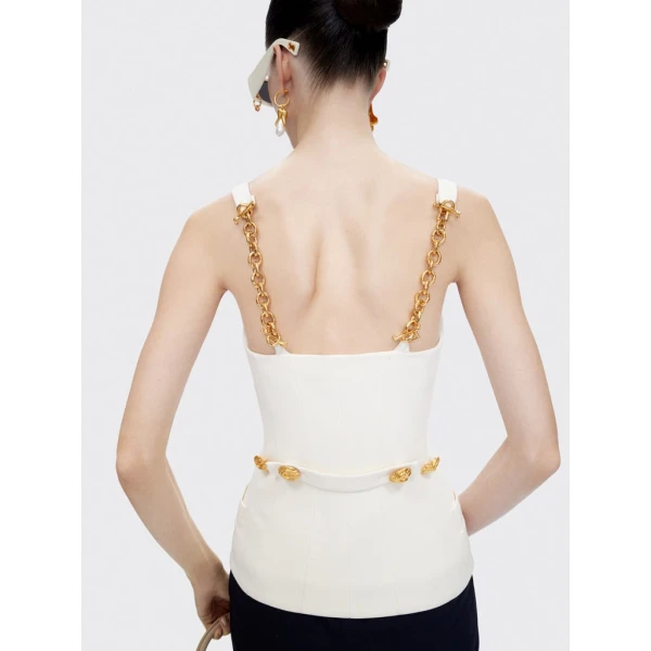 Schiaparelli Chain Bijoux Gilet Jackets in Schiaparelli Authentic Luxury Fashion at Coveti