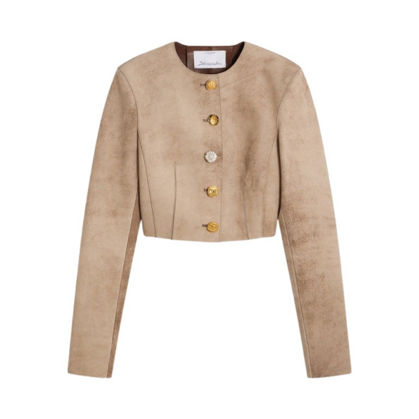 Schiaparelli Collarless Short Jacket Jackets in Schiaparelli Authentic Luxury Fashion at Coveti