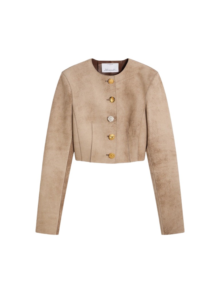 Schiaparelli Collarless Short Jacket Jackets in Schiaparelli Authentic Luxury Fashion at Coveti