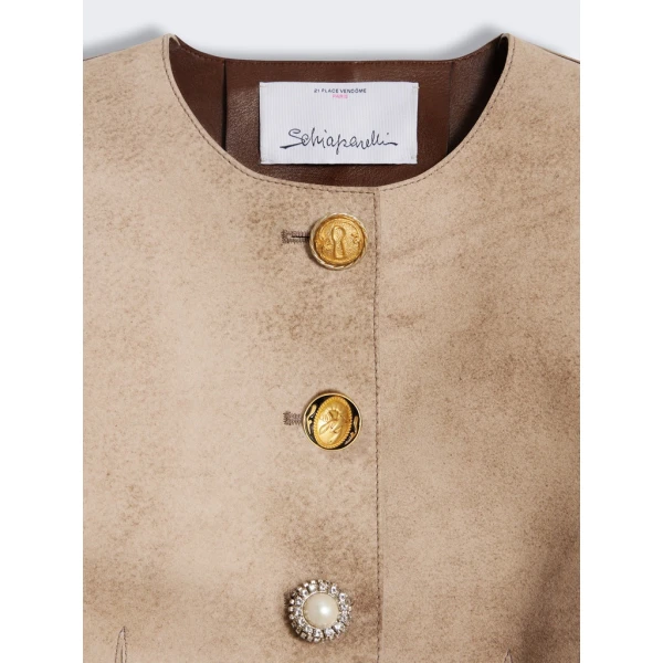 Schiaparelli Collarless Short Jacket Jackets in Schiaparelli Authentic Luxury Fashion at Coveti