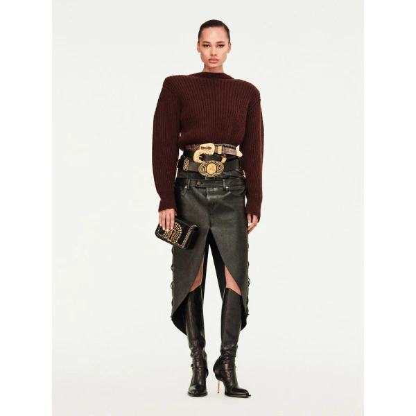 Schiaparelli Corset Lacing Ribbed Jumper Knitwear in Schiaparelli Authentic Luxury Fashion at Coveti
