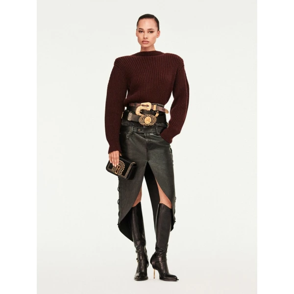 Schiaparelli Corset Lacing Ribbed Jumper Knitwear in Schiaparelli Authentic Luxury Fashion at Coveti