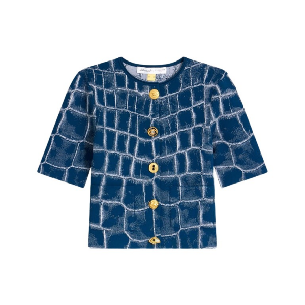 Schiaparelli Crocodile Jacquard Cardigan Knitwear in Schiaparelli Authentic Luxury Fashion at Coveti