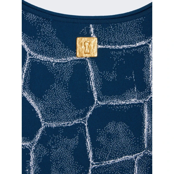 Schiaparelli Crocodile Jacquard Dress Dresses in Schiaparelli Authentic Luxury Fashion at Coveti