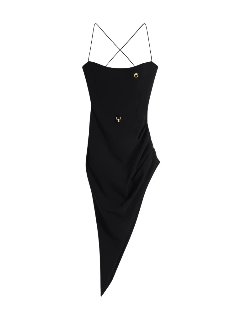 Schiaparelli-Crossed-Thin-Straps-Dress23958_nobg Schiaparelli Crossed Thin Straps Dress Dresses in Schiaparelli Authentic Luxury Fashion at Coveti