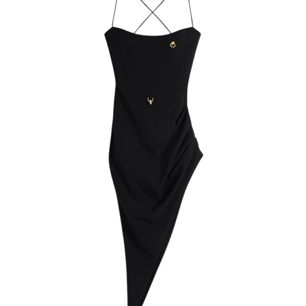 Schiaparelli Crossed Thin Straps Dress Dresses in Schiaparelli Authentic Luxury Fashion at Coveti