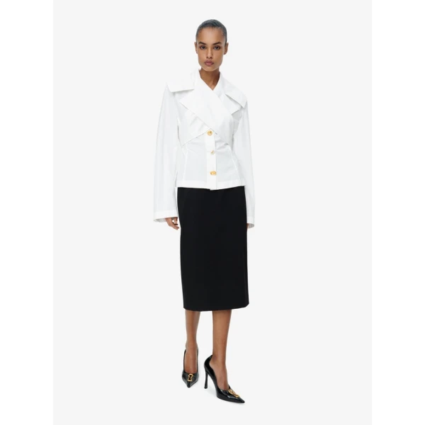 Schiaparelli Crossover Collar Blouse Tops in Schiaparelli Authentic Luxury Fashion at Coveti