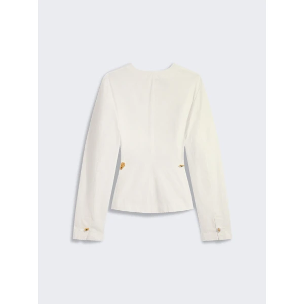 Schiaparelli Crossover Collar Blouse Tops in Schiaparelli Authentic Luxury Fashion at Coveti