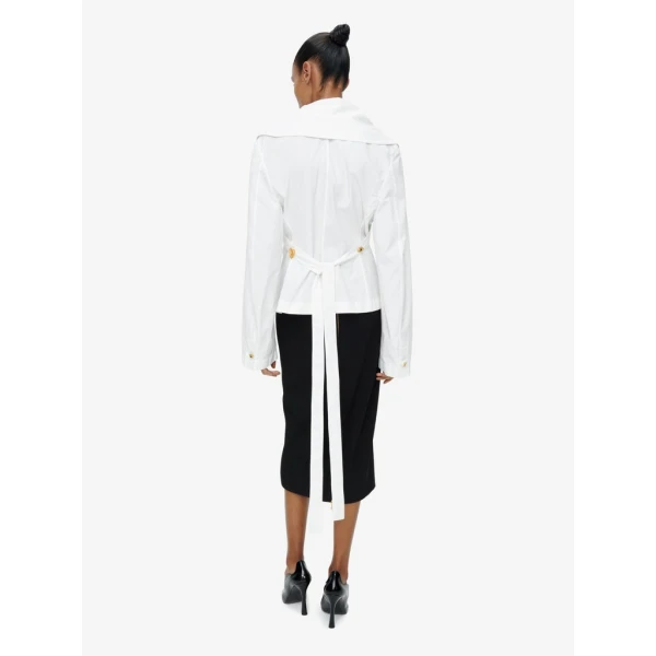 Schiaparelli Crossover Collar Blouse Tops in Schiaparelli Authentic Luxury Fashion at Coveti