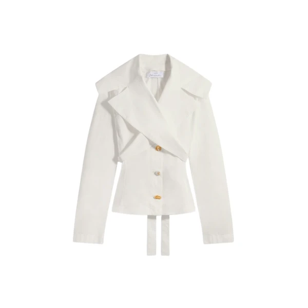 Schiaparelli Crossover Collar Blouse Tops in Schiaparelli Authentic Luxury Fashion at Coveti