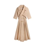 Schiaparelli Crossover Collar Dress Dresses in Schiaparelli Authentic Luxury Fashion at Coveti