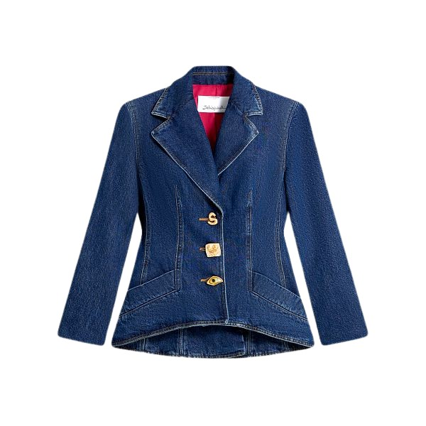 Schiaparelli Denim Basque Jacket Jackets in Schiaparelli Authentic Luxury Fashion at Coveti