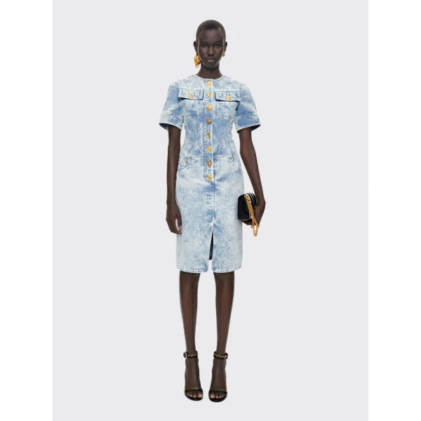 Schiaparelli Denim Corset Dress Dresses in Schiaparelli Authentic Luxury Fashion at Coveti