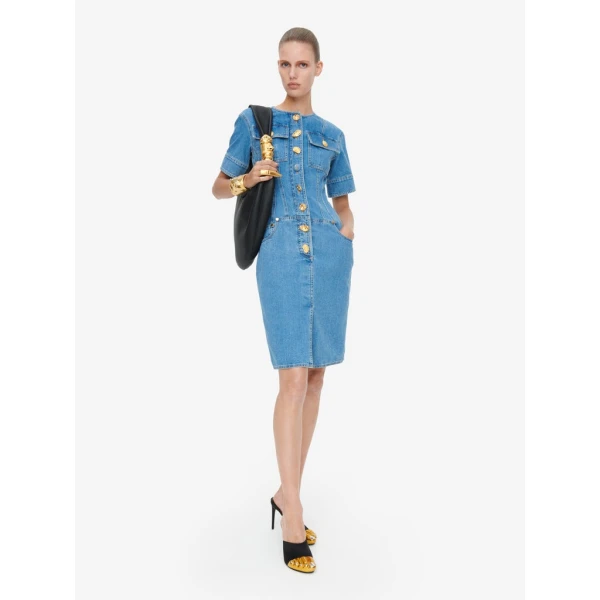 Schiaparelli Denim Corset Dress Dresses in Schiaparelli Authentic Luxury Fashion at Coveti