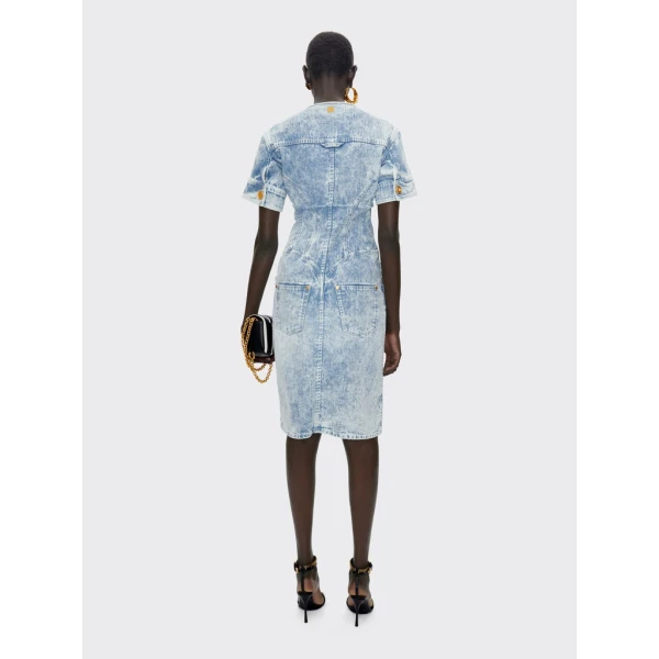Schiaparelli Denim Corset Dress Dresses in Schiaparelli Authentic Luxury Fashion at Coveti