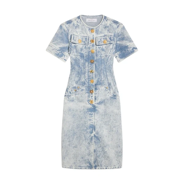 Schiaparelli Denim Corset Dress Dresses in Schiaparelli Authentic Luxury Fashion at Coveti