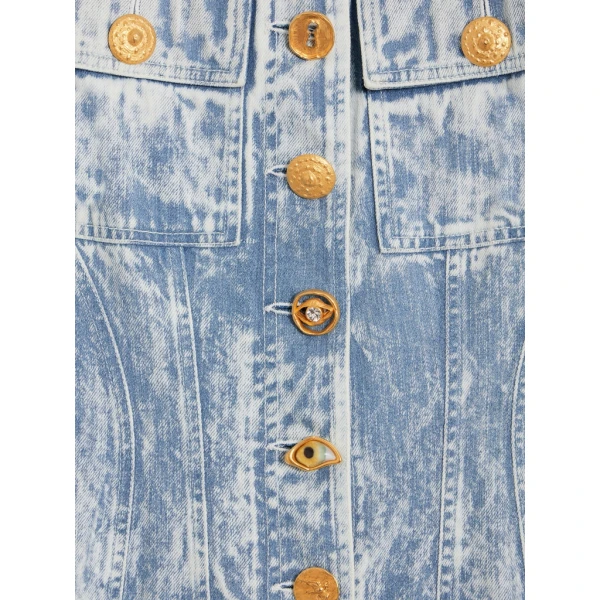Schiaparelli Denim Corset Dress Dresses in Schiaparelli Authentic Luxury Fashion at Coveti