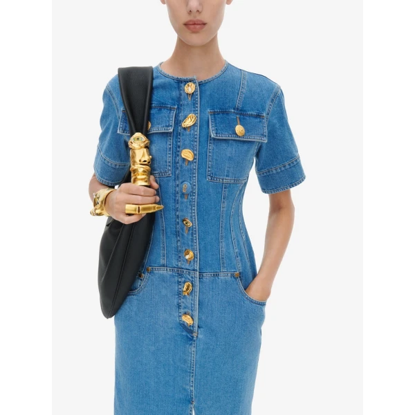 Schiaparelli Denim Corset Dress Dresses in Schiaparelli Authentic Luxury Fashion at Coveti