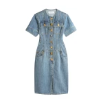 Schiaparelli Denim Corset Dress Dresses in Schiaparelli Authentic Luxury Fashion at Coveti