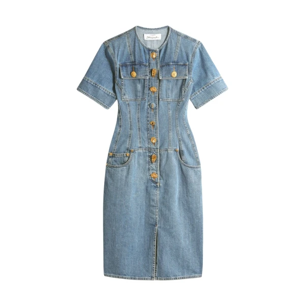 Schiaparelli Denim Corset Dress Dresses in Schiaparelli Authentic Luxury Fashion at Coveti