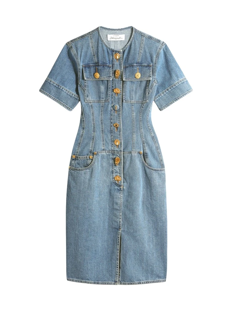 Schiaparelli-Denim-Corset-Dress81255_nobg Schiaparelli Denim Corset Dress Dresses in Schiaparelli Authentic Luxury Fashion at Coveti