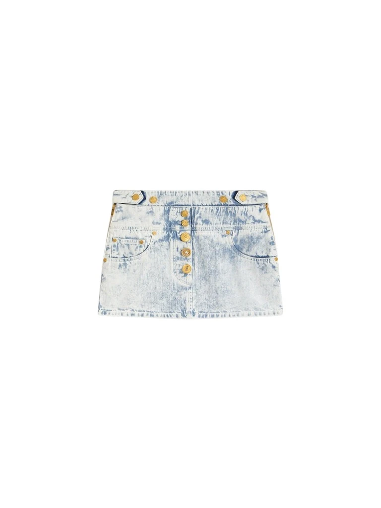 Schiaparelli-Denim-Miniskirt-322980_nobg Schiaparelli Denim Miniskirt Skirts in Schiaparelli Authentic Luxury Fashion at Coveti