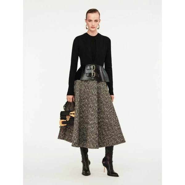 Schiaparelli Dual-Material Cardigan Knitwear in Schiaparelli Authentic Luxury Fashion at Coveti