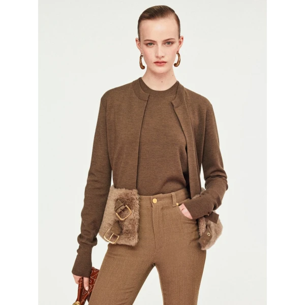 Schiaparelli Dual-Material Cardigan Knitwear in Schiaparelli Authentic Luxury Fashion at Coveti