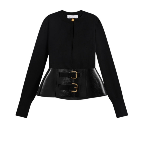 Schiaparelli Dual-Material Cardigan Knitwear in Schiaparelli Authentic Luxury Fashion at Coveti