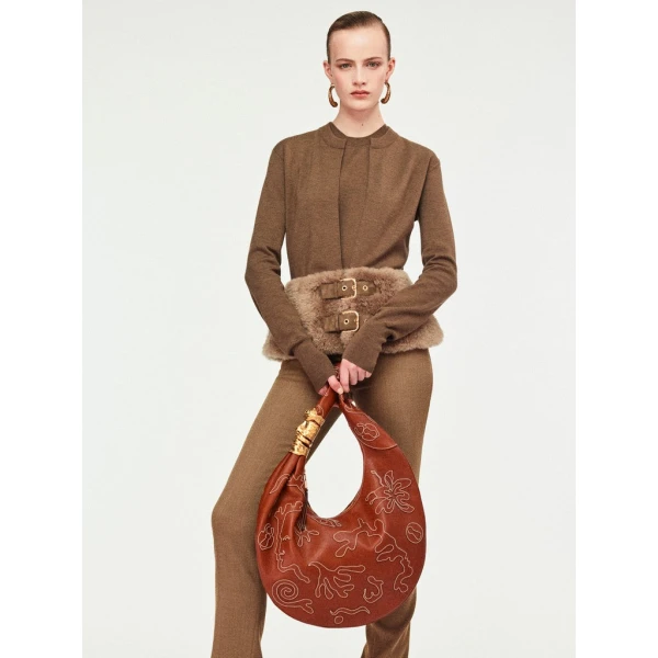 Schiaparelli Dual-Material Cardigan Knitwear in Schiaparelli Authentic Luxury Fashion at Coveti