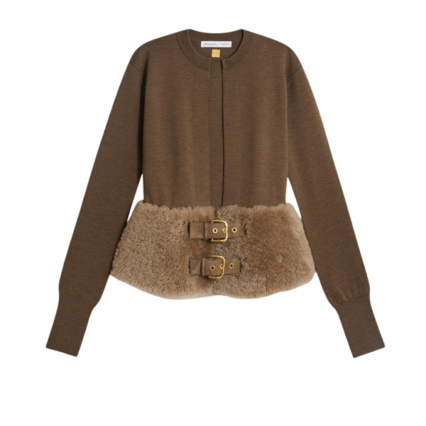 Schiaparelli Dual-Material Cardigan Knitwear in Schiaparelli Authentic Luxury Fashion at Coveti