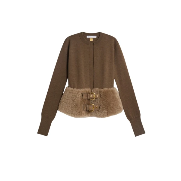 Schiaparelli Dual-Material Cardigan Knitwear in Schiaparelli Authentic Luxury Fashion at Coveti