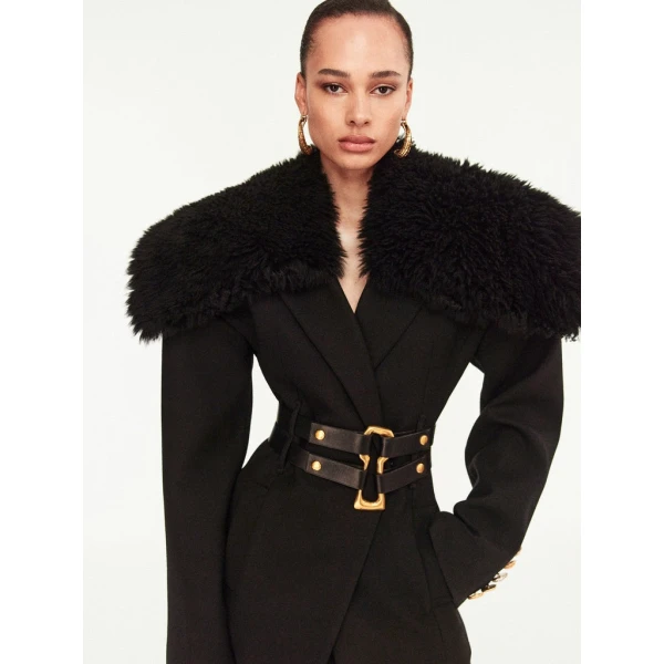 Schiaparelli Dual-Material Tailored Jacket, view 3