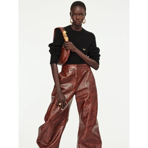 Schiaparelli Embossed Leather Cowboy Pants Pants in Schiaparelli Authentic Luxury Fashion at Coveti
