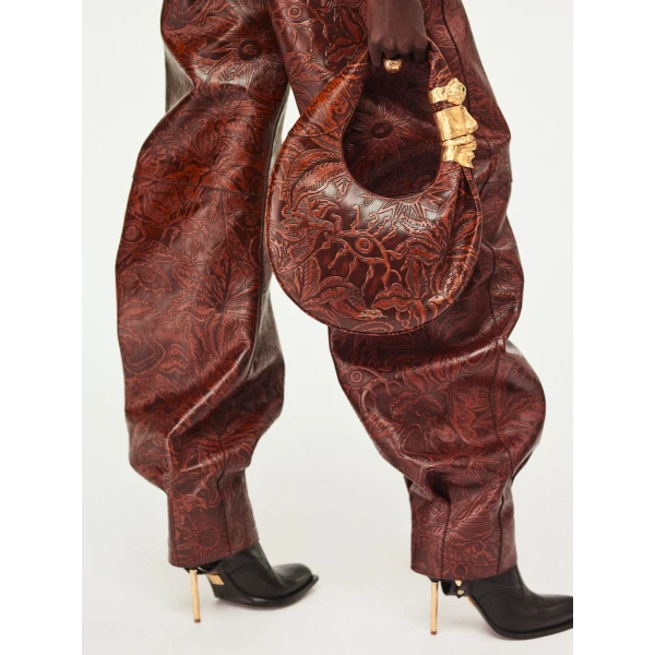 Schiaparelli Embossed Leather Cowboy Pants Pants in Schiaparelli Authentic Luxury Fashion at Coveti