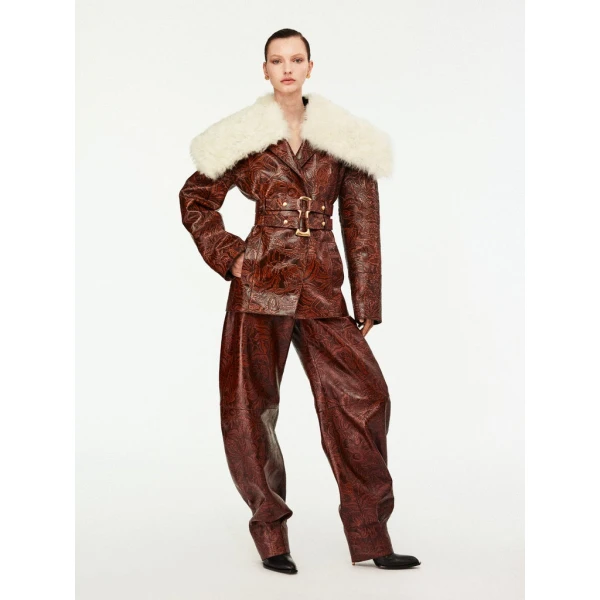 Schiaparelli Embossed Leather Jacket Jackets in Schiaparelli Authentic Luxury Fashion at Coveti