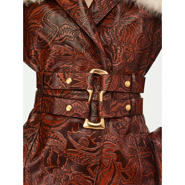 Schiaparelli Embossed Leather Jacket Jackets in Schiaparelli Authentic Luxury Fashion at Coveti