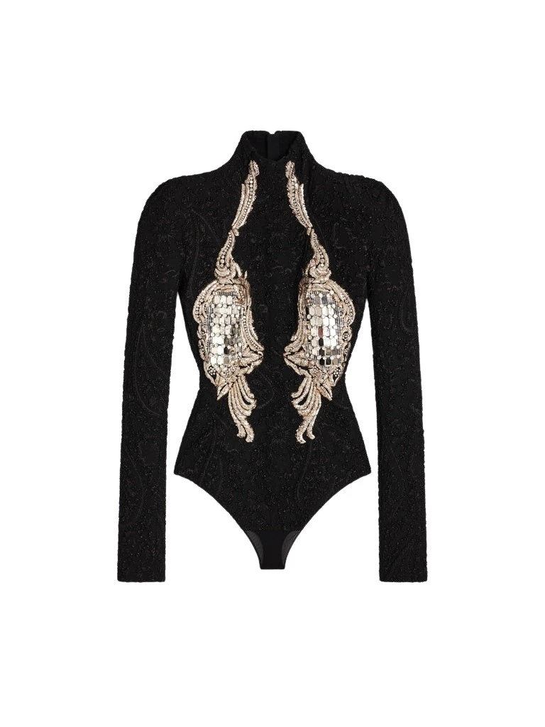 Schiaparelli-Embroidered-Bodysuit87964_nobg Schiaparelli Embroidered Bodysuit Bodysuit in Schiaparelli Authentic Luxury Fashion at Coveti