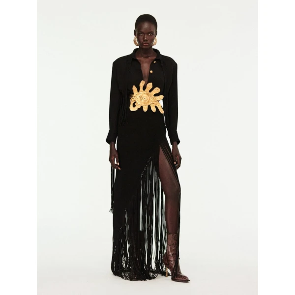 Schiaparelli Fringed Cowboy Shirt Tops in Schiaparelli Authentic Luxury Fashion at Coveti