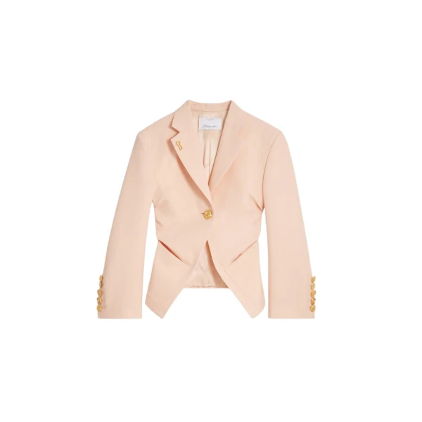 Schiaparelli Gathered Tailored Jacket Jackets in Schiaparelli Authentic Luxury Fashion at Coveti