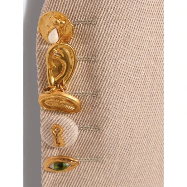 Schiaparelli Gathered Tailored Jacket Jackets in Schiaparelli Authentic Luxury Fashion at Coveti