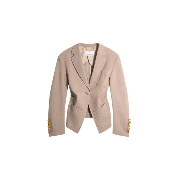 Schiaparelli Gathered Tailored Jacket Jackets in Schiaparelli Authentic Luxury Fashion at Coveti