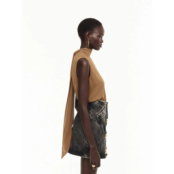 Schiaparelli High Neck Blouse Tops in Schiaparelli Authentic Luxury Fashion at Coveti