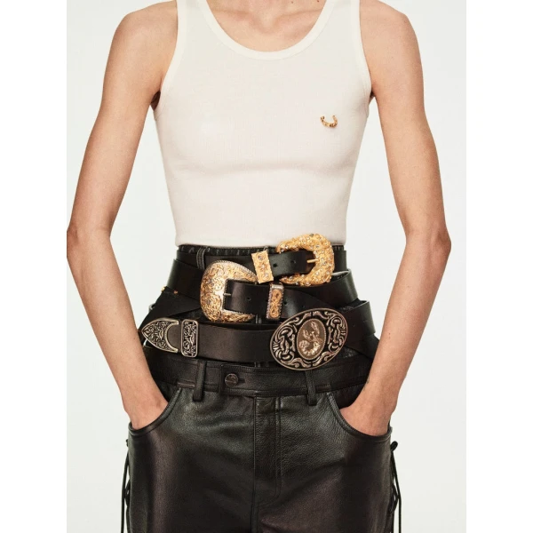 Schiaparelli High-Waisted Lace-Up Pants Pants in Schiaparelli Authentic Luxury Fashion at Coveti