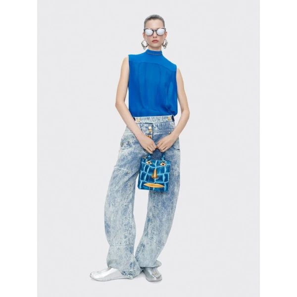 Schiaparelli Iconic Measuring Tape Blouse Tops in Schiaparelli Authentic Luxury Fashion at Coveti